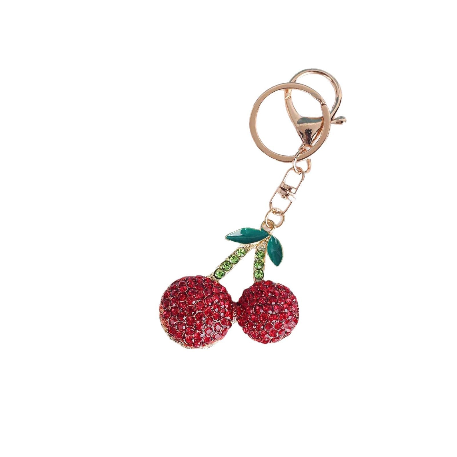 Wholesale Creative cute cherry rhinestone car keychain